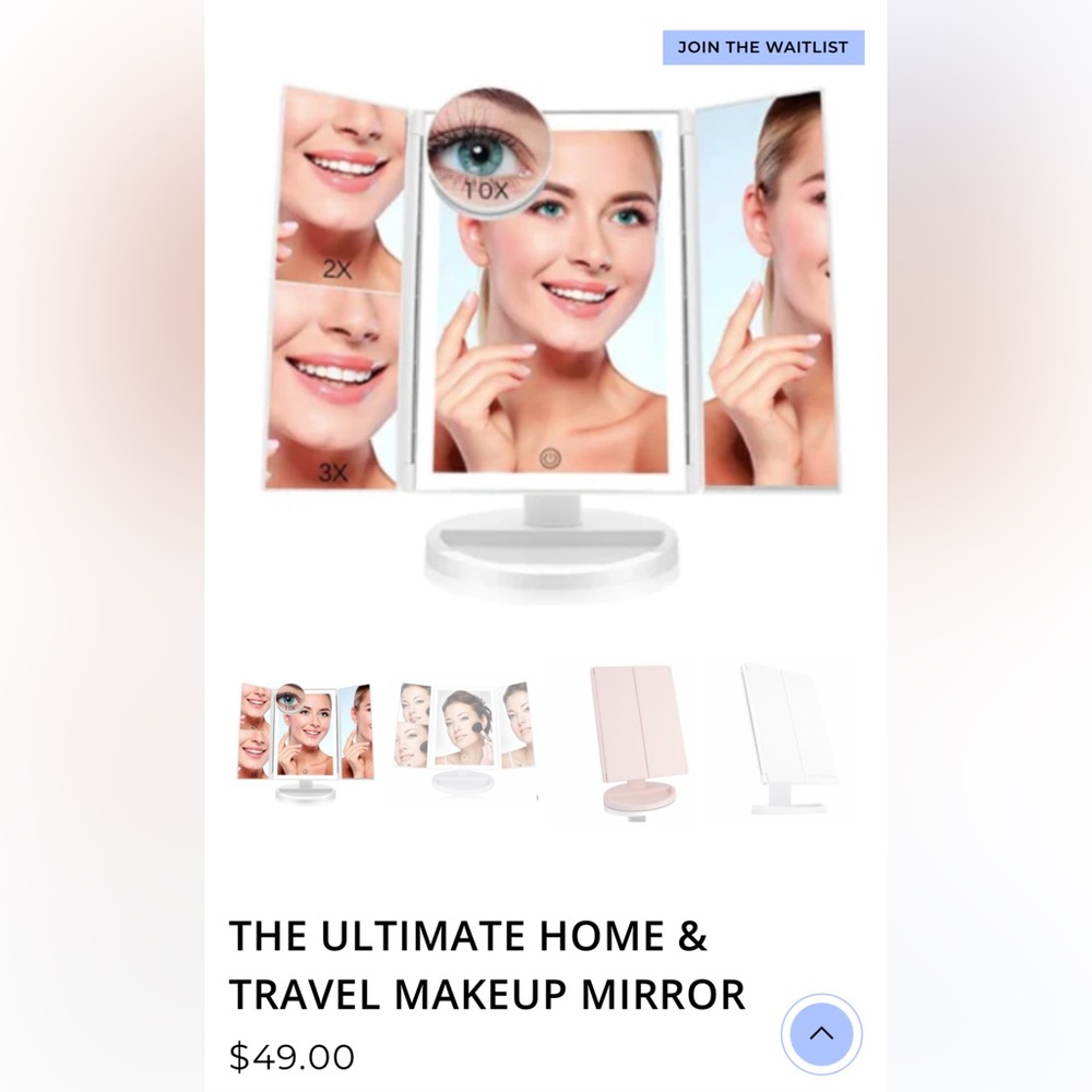 New without box- Marcy McKenna Ultimate Home Travel Beauty Makeup Mirror.